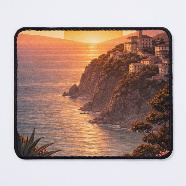 Item preview, Mediterranean Cliff Village View designed and sold by kurtulushstudio.