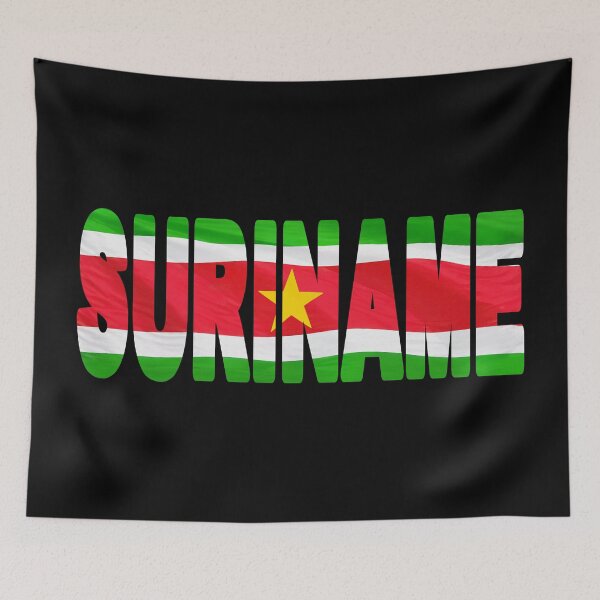 Item preview, SURINAME - Flag Flying in Wind cut to Letters Souvenir Sticker Shirt designed and sold by Adam Gormley.