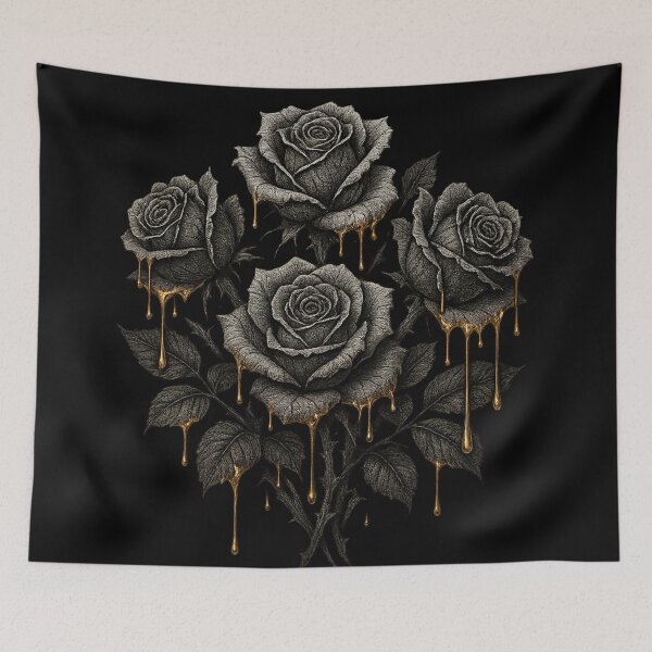 Item preview, Gilded Decay Roses – Dark Gothic Floral designed and sold by Mouraludia.