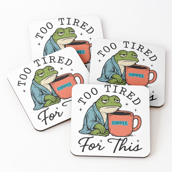 Item preview, Too Tired For This Shirt Frog - Funny Coffee Lover Tee - Sarcastic Morning Person Gift designed and sold by ChameraDesign.