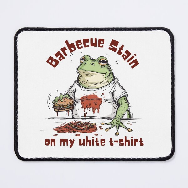 Item preview, Funny Frog Messy Eater - Barbecue Stain on White T-Shirt designed and sold by EchoPrint Co..