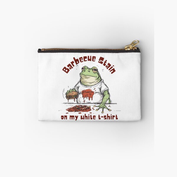 Item preview, Funny Frog Messy Eater - Barbecue Stain on White T-Shirt designed and sold by EchoPrint Co..