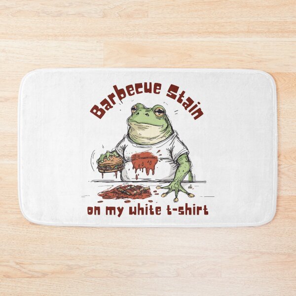 Item preview, Funny Frog Messy Eater - Barbecue Stain on White T-Shirt designed and sold by EchoPrint Co..