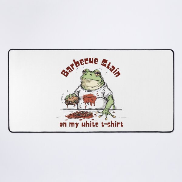 Item preview, Funny Frog Messy Eater - Barbecue Stain on White T-Shirt designed and sold by EchoPrint Co..