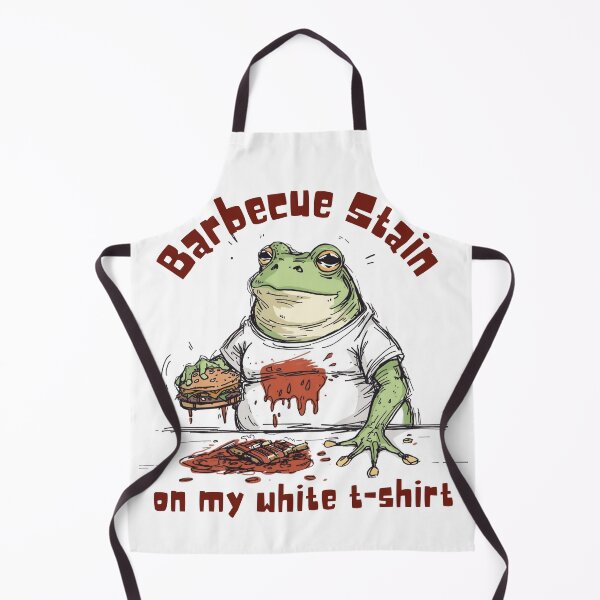 Item preview, Funny Frog Messy Eater - Barbecue Stain on White T-Shirt designed and sold by EchoPrint Co..