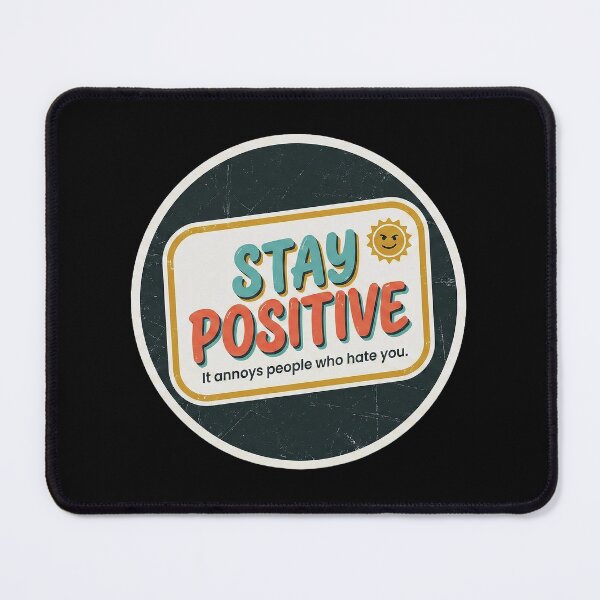 Item preview, "Stay Positive" – Retro 70s Sticker Art & Funny Sarcastic Motivational Quote designed and sold by Deadpan Decor.