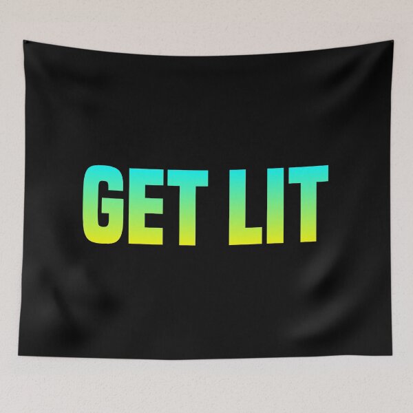 Item preview, Get Lit, Yellow and Green Party Typography designed and sold by Memes N Lore .