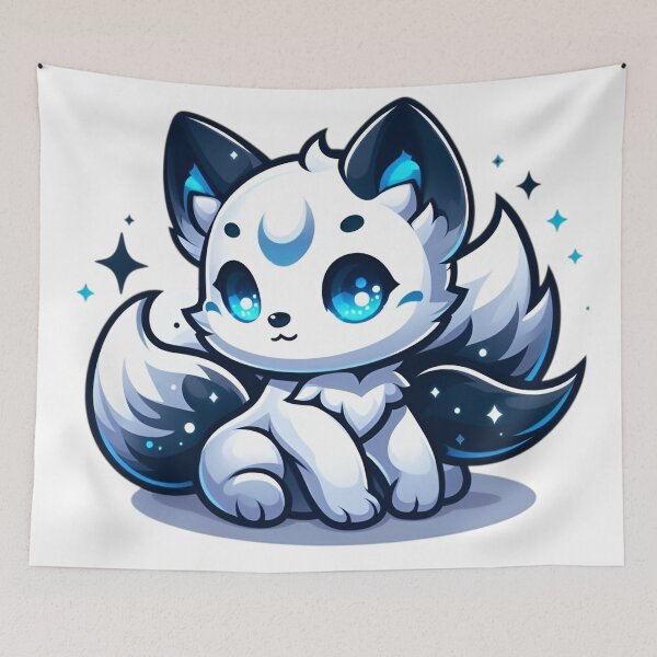 Item preview, Frost Moon Kitsune – Cute Celestial Ice Fox designed and sold by Dyan4.