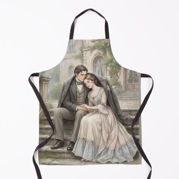 Item preview, Rainy Regency Romance - Vintage Watercolor Romantic Couple Art designed and sold by MAGICKEY2024.