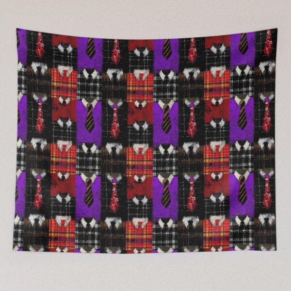 Item preview, Grunge Tartan Suit Tie Patchwork Pattern designed and sold by bubblegoth.