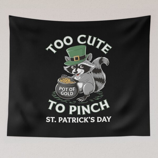 Item preview, Too Cute to Pinch Saint Patrick's Day Raccoon designed and sold by traceydowns.