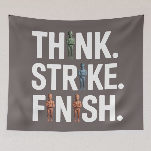 Item preview, Think. Strike. Finish. – Mental clarity, precise action, uncompromising finish. designed and sold by Starbroos.