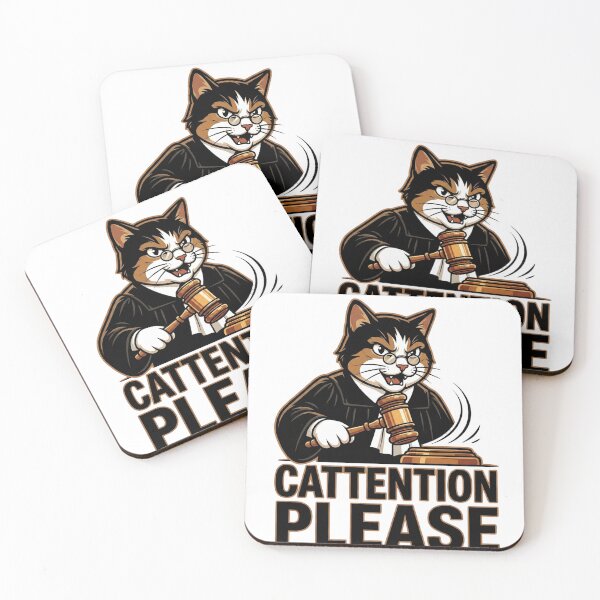 Item preview, Cattention Please - Funny Cat Judge with Gavel designed and sold by TeezOfMadness.