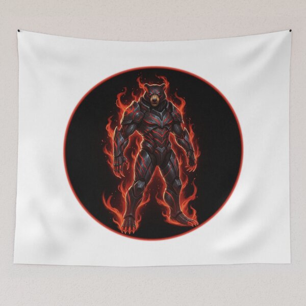 Item preview, Fire Bear Warrior – Dark Armored Flaming Beast Fantasy Art designed and sold by FORYOUOFFICIAL.