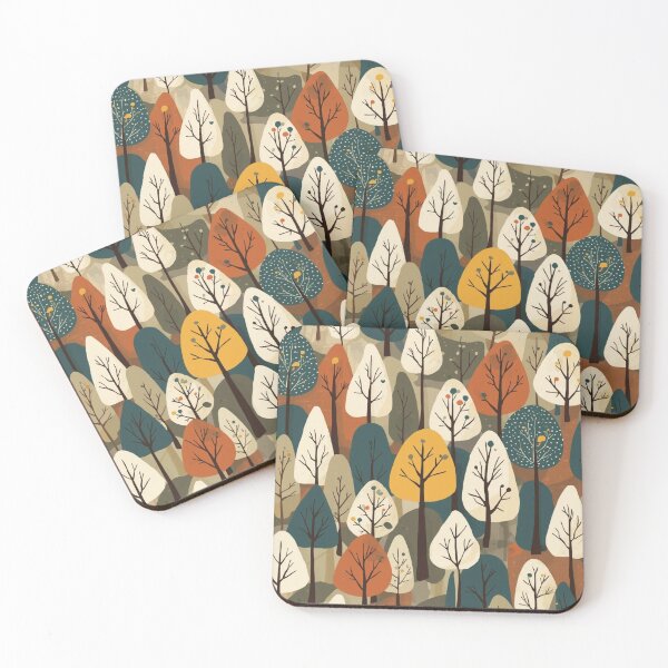 Item preview, Colorful abstract forest of stylized trees designed and sold by Rue Market.