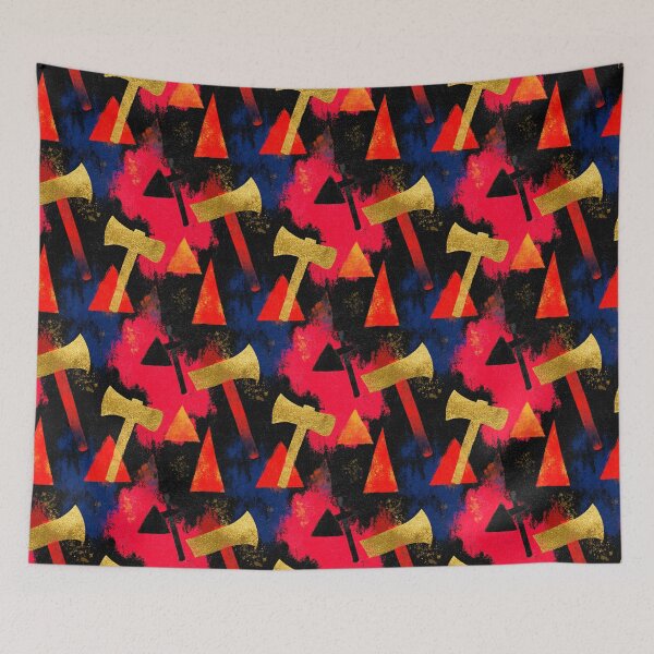 Item preview, Neon Grunge Axe Geometric Pattern designed and sold by bubblegoth.