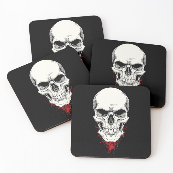 Item preview, Gothic Human Skull Ink Sketch With Red Drips designed and sold by LakLuxe studio .
