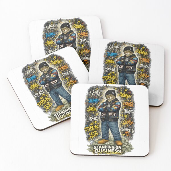 Item preview, Cuddy Graffiti Streetwear - Cool Cat in Motorcycle  Jacket designed and sold by The Crimson Halo.