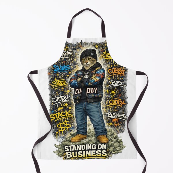 Artikelvorschau, Cuddy Graffiti Streetwear – Cooler Typ in Motorradjacke entworfen und verkauft von The Crimson Halo.