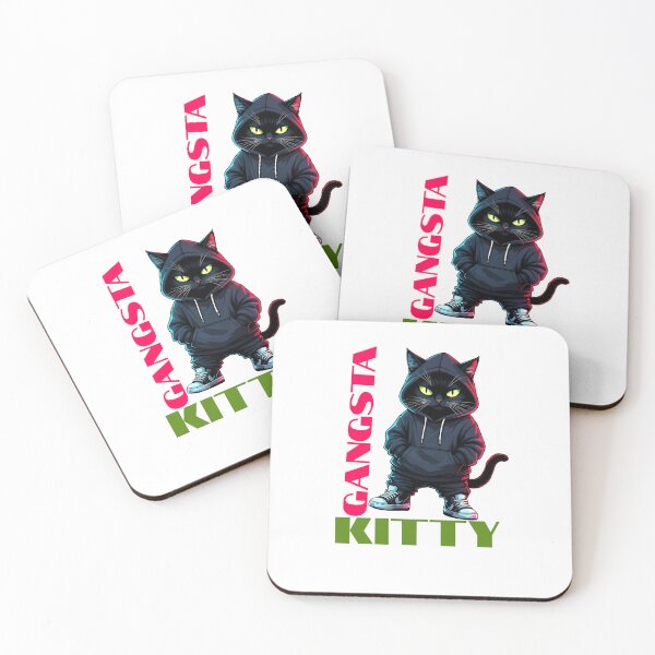 Item preview, Gangsta Kitty – Cool Black Cat in Hoodie Streetwear Art designed and sold by SinghMerchUniverse.