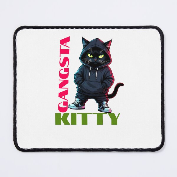Item preview, Gangsta Kitty – Cool Black Cat in Hoodie Streetwear Art designed and sold by SinghMerchUniverse.