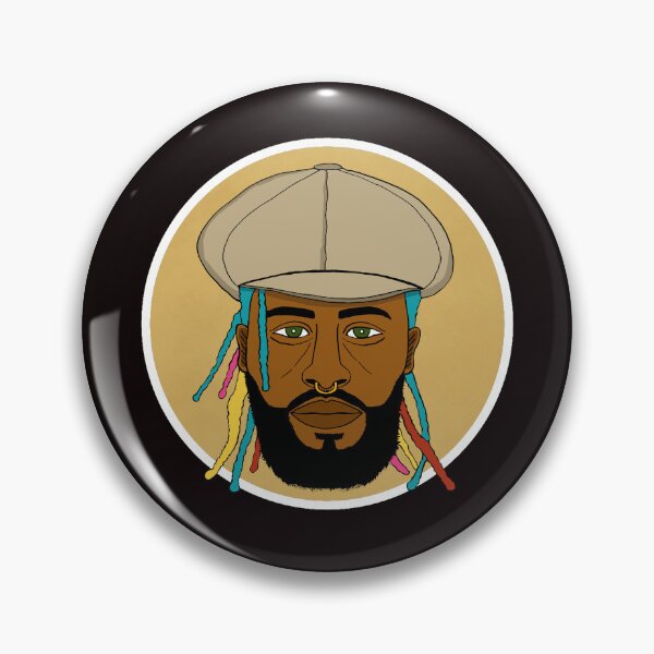Item preview, Rainbow Dreads Urban King Portrait - Colorful Locs - Hip Hop Illustration - Circle Edition designed and sold by Eric Sintès.