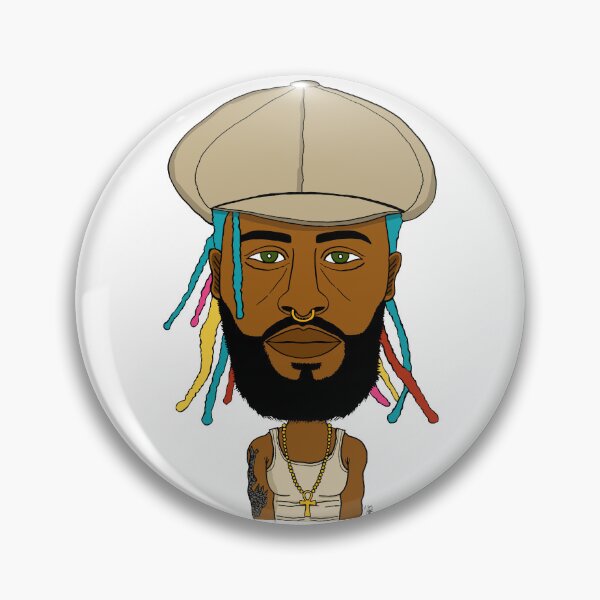 Item preview, Rainbow Dreads Urban King Portrait - Colorful Locs - Hip Hop Illustration designed and sold by Eric Sintès.