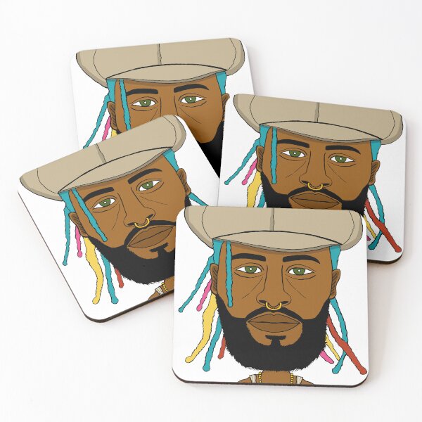 Item preview, Rainbow Dreads Urban King Portrait - Colorful Locs - Hip Hop Illustration designed and sold by Eric Sintès.
