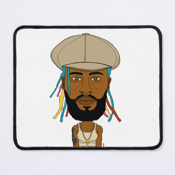 Item preview, Rainbow Dreads Urban King Portrait - Colorful Locs - Hip Hop Illustration designed and sold by Eric Sintès.