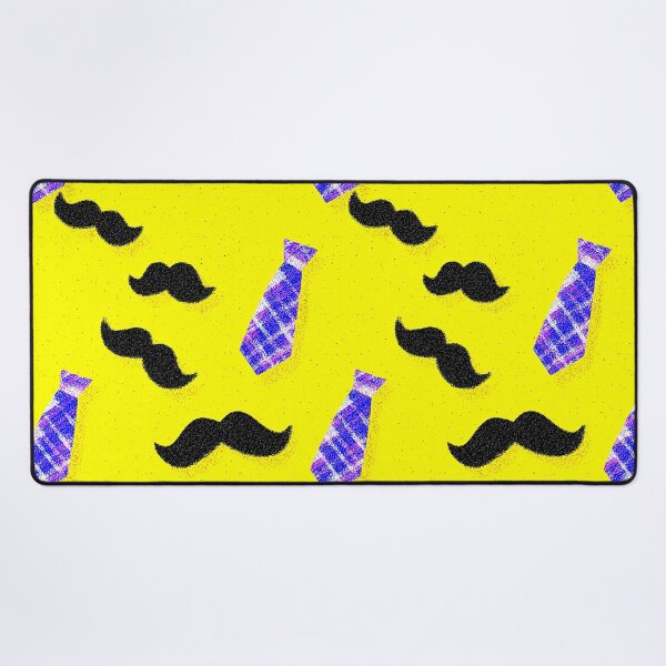 Item preview, Yellow Mustache Argyle Necktie Pattern designed and sold by bubblegoth.
