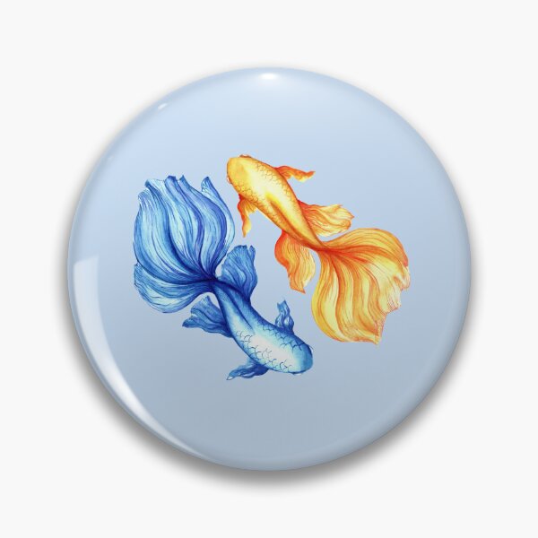 Item preview,  Blue and yellow fishs, Ukrainian art, Petrykivka style, author's drawing designed and sold by Sunflower-7.