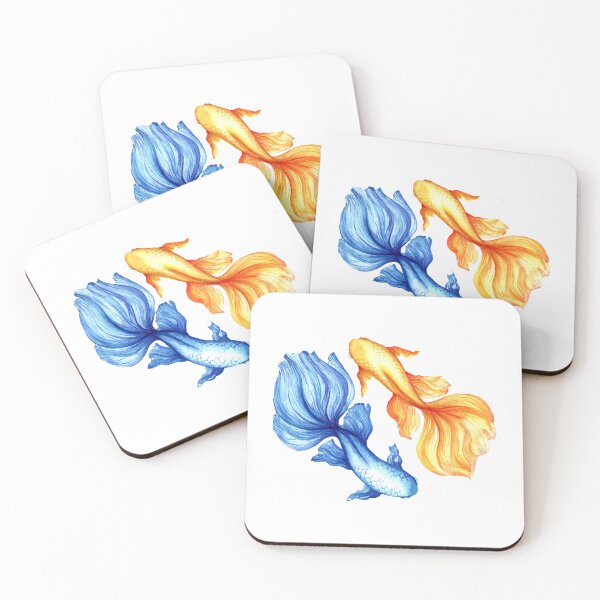 Item preview,  Blue and yellow fishs, Ukrainian art, Petrykivka style, author's drawing designed and sold by Sunflower-7.