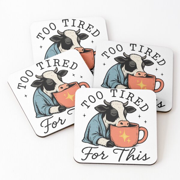 Item preview, Too Tired For This Shirt Cow - Funny Coffee Lover Tee - Sarcastic Morning Person Gift designed and sold by ChameraDesign.