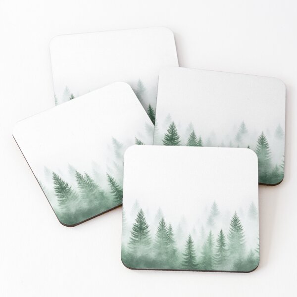 Item preview, Misty green forest designed and sold by FatBirdie.