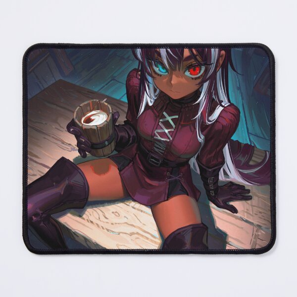 Item preview, CuteLatte | Crimson Gaze & Wooden Mug: Dark Anime Illustration designed and sold by HERRSCHER AGGA STUDIO.