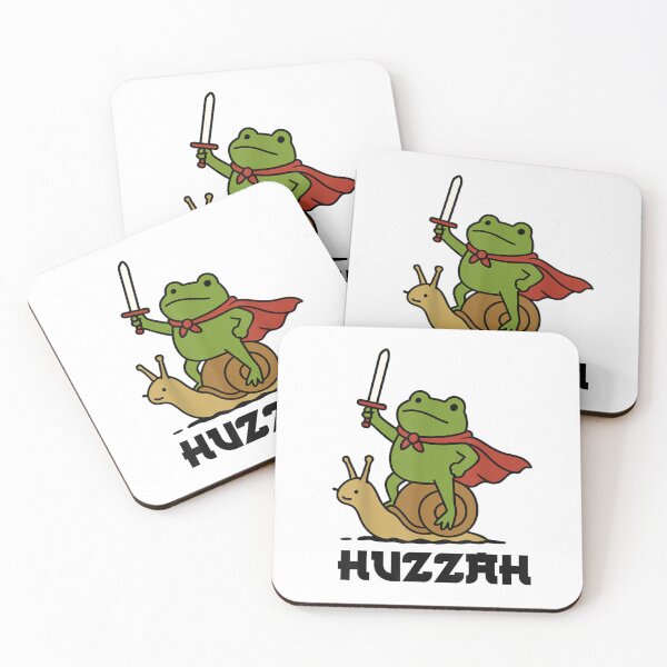 Item preview, Huzzah Frog Knight Riding Snail – Funny Fantasy Frog Meme Art designed and sold by Wear the Art.