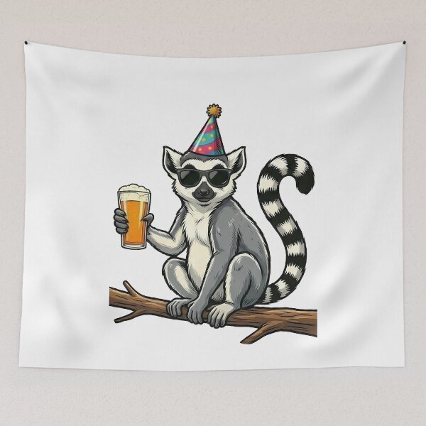 Item preview, Cool Lemur Party Animal Beer Celebration designed and sold by k3rstman1.