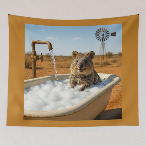Item preview, Quokka Taking Outdoor Bubble Bath designed and sold by Tridentulus.