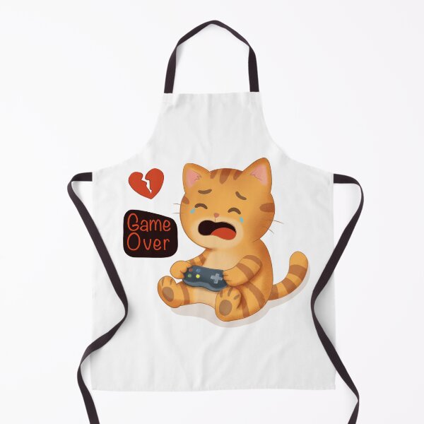 Item preview, Game Over Crying Gamer Cat – Cute Video Game Sticker (Broken Heart) designed and sold by bumblebrush.