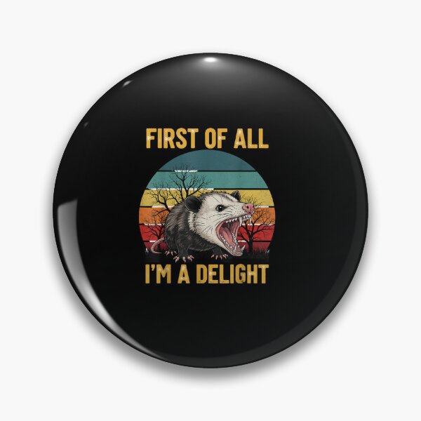 Item preview, First of All I’m a Delight – Funny Opossum Vintage Animal Illustration designed and sold by Wear the Art.