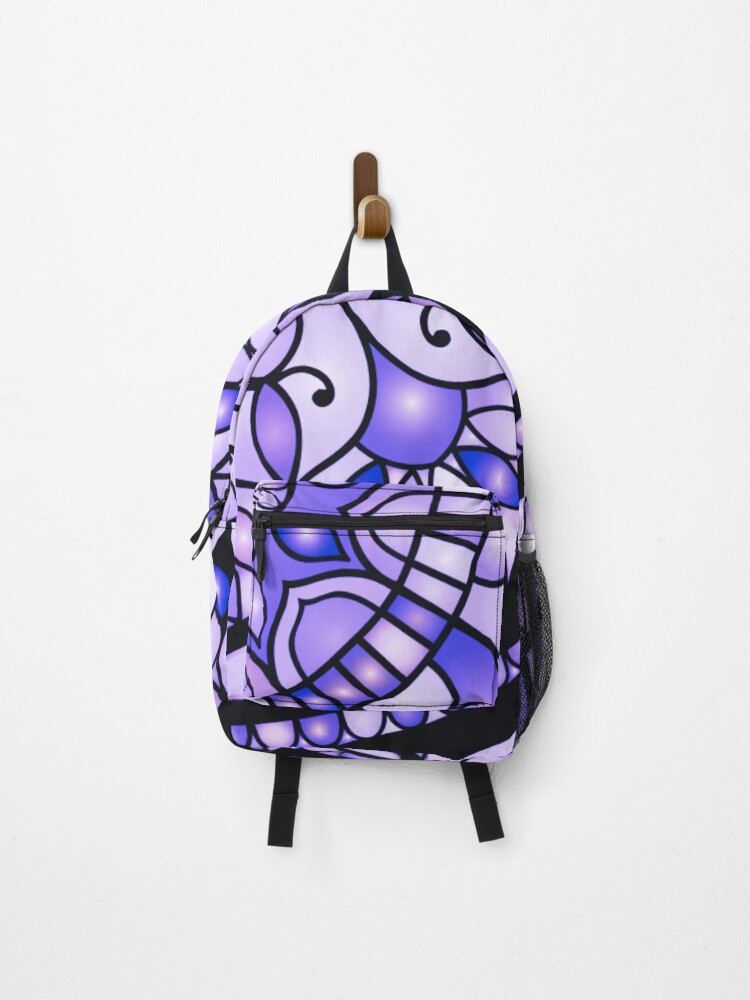 Thumbnail 1 of 3, Backpack, Cold colored mandala designed and sold by carolveri.