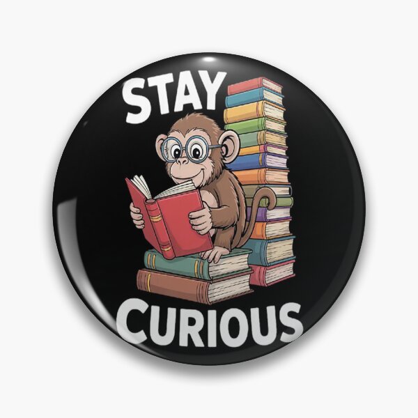 Item preview, Stay Curious Monkey Reading Book Lover Bookworm designed and sold by mandiana.