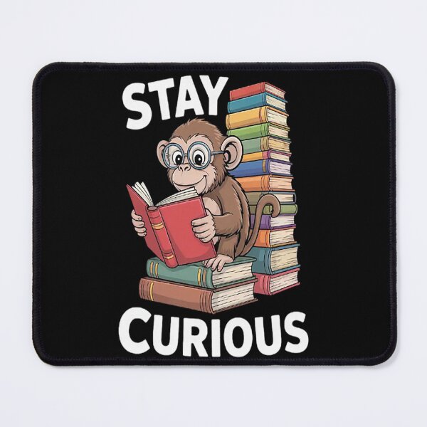 Item preview, Stay Curious Monkey Reading Book Lover Bookworm designed and sold by mandiana.