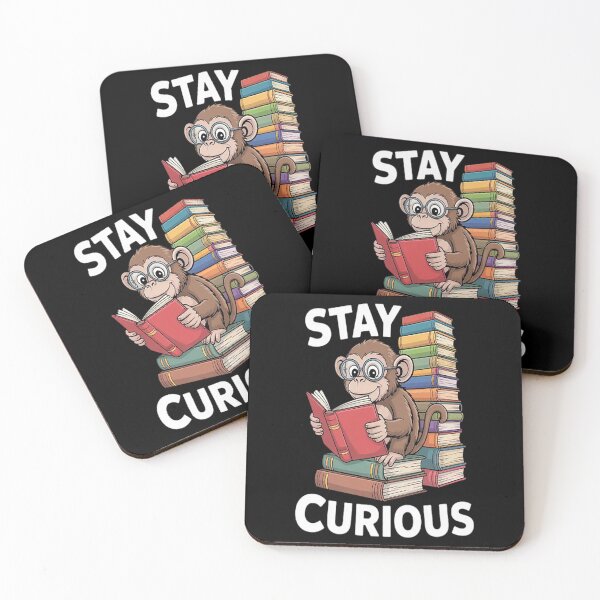 Item preview, Stay Curious Monkey Reading Book Lover Bookworm designed and sold by mandiana.