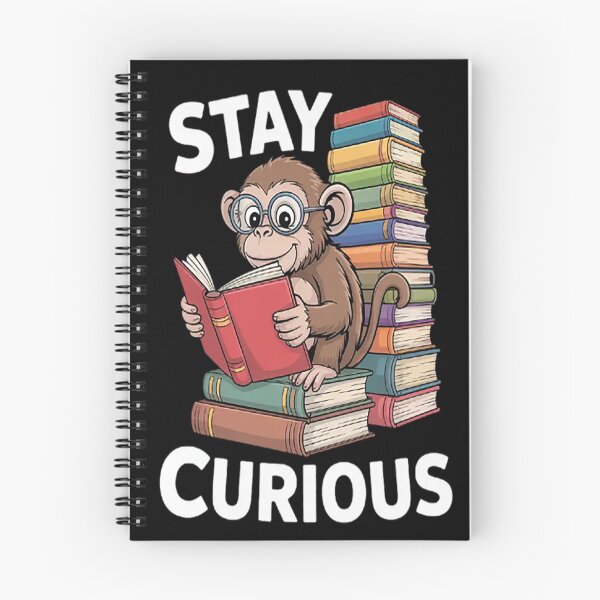 Item preview, Stay Curious Monkey Reading Book Lover Bookworm designed and sold by mandiana.