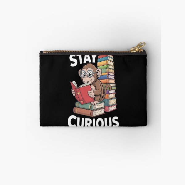 Item preview, Stay Curious Monkey Reading Book Lover Bookworm designed and sold by mandiana.