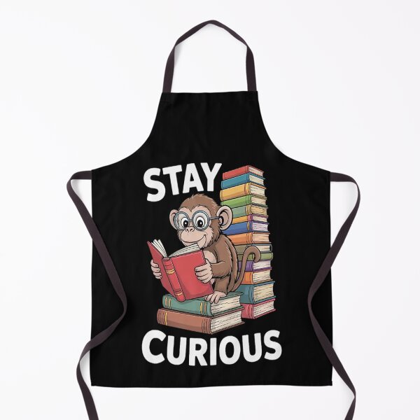 Item preview, Stay Curious Monkey Reading Book Lover Bookworm designed and sold by mandiana.