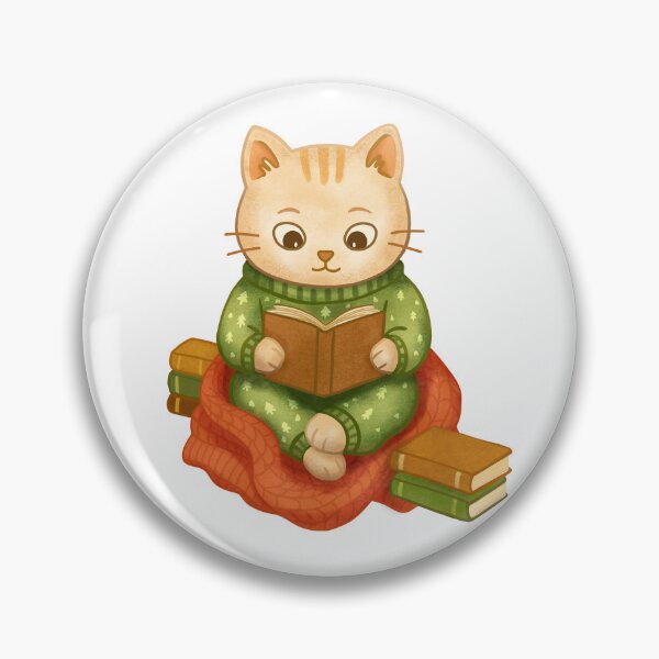 Item preview, Cute Reading Cat in Pajamas – Cozy Bookworm Kitty Illustration designed and sold by bumblebrush.