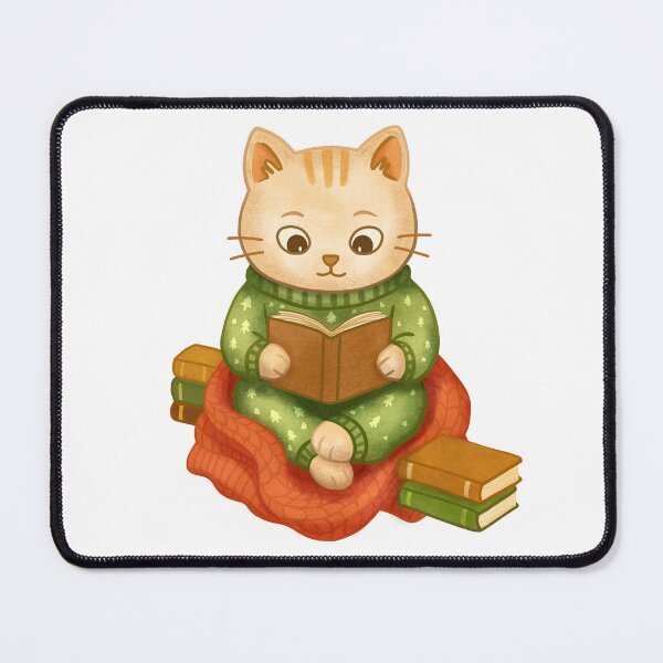 Item preview, Cute Reading Cat in Pajamas – Cozy Bookworm Kitty Illustration designed and sold by bumblebrush.