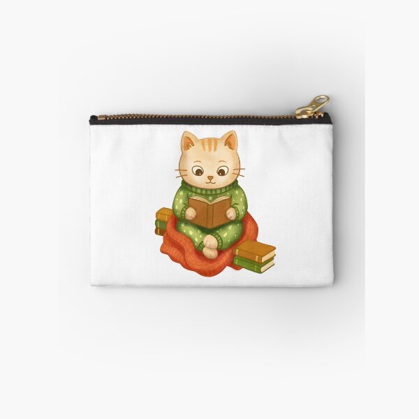 Item preview, Cute Reading Cat in Pajamas – Cozy Bookworm Kitty Illustration designed and sold by bumblebrush.